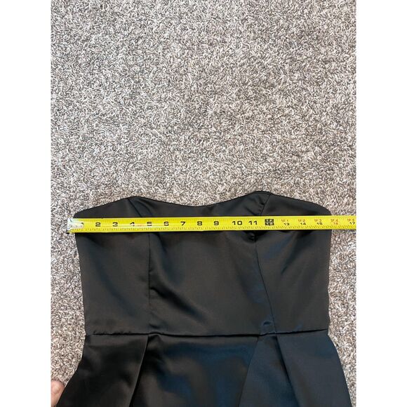 Jim Hjelm Occasions Black Strapless Satin Vintage Size 12 Dress - Picture 11 of 13